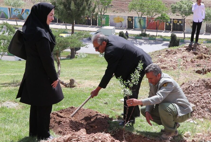 همزمان با روز زمین پاک پویش کاشت درخت یادبود در کرمانشاه برگزار شد