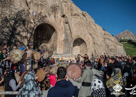 جانمایی و تمرین آیین جشن نوروز در طاق بستان