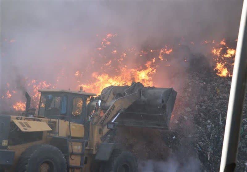 آتش سوزی سایت بازیافت کرمانشاه مهار شد