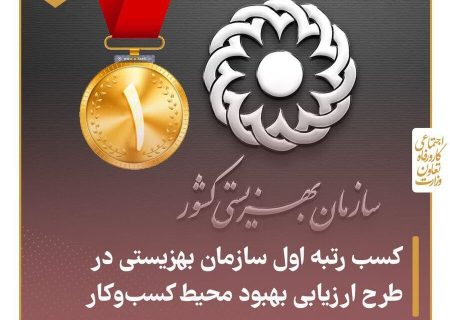 کسب رتبه اول “طرح ارزیابی بهبود محیط کسب و کار” توسط سازمان بهزیستی