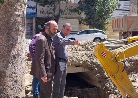 بازدید سرزده معاون هماهنگی امور عمرانی استانداری کرمانشاه از پروژه ساماندهی پل رودخانه آبشوران