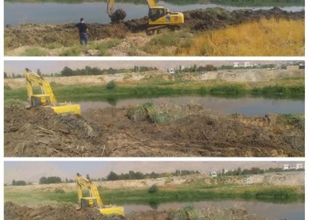 لایروبی رودخانه های سطح شهرستان کرمانشاه در حال انجام است